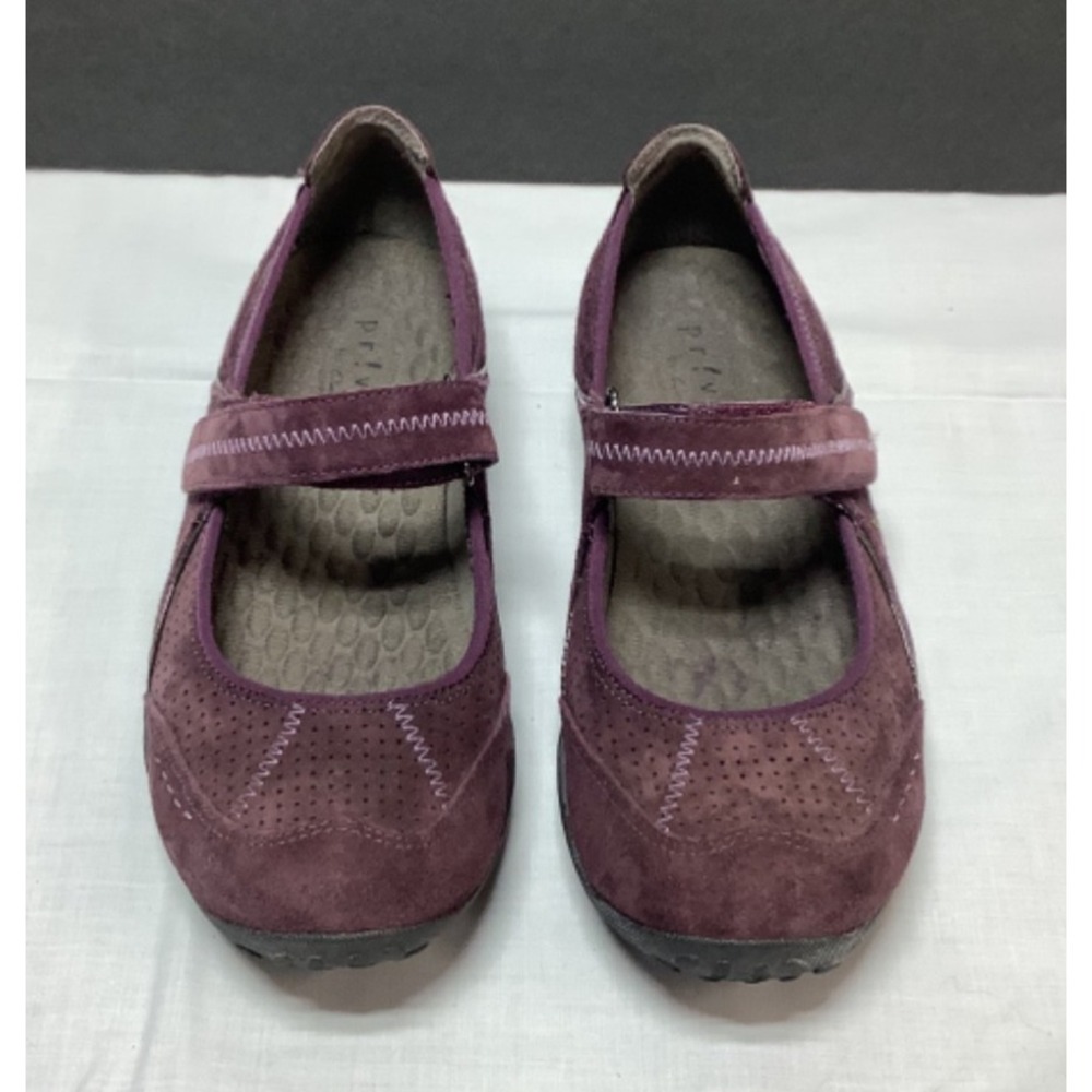 Clarks Privo Women's 7M Purple Suede Mary Jane Comfort Flats Shoes 85906